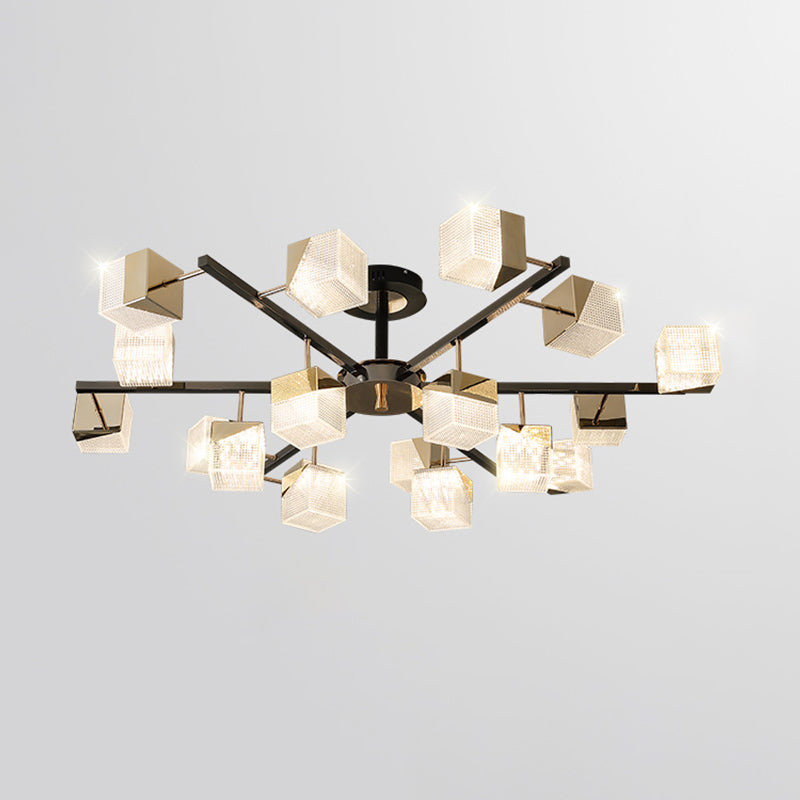 WOMO Prismatic Cube Gold Chandelier-WM2211