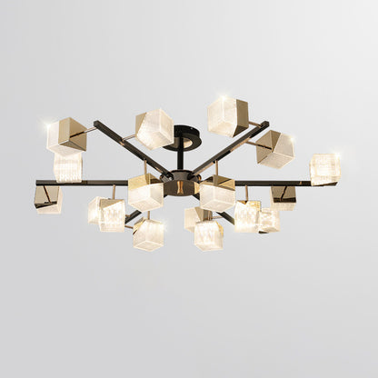 WOMO Prismatic Cube Gold Chandelier-WM2211