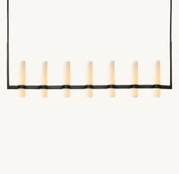 WOMO Cylindrical Milk Glass Linear Chandelier - Ravelle