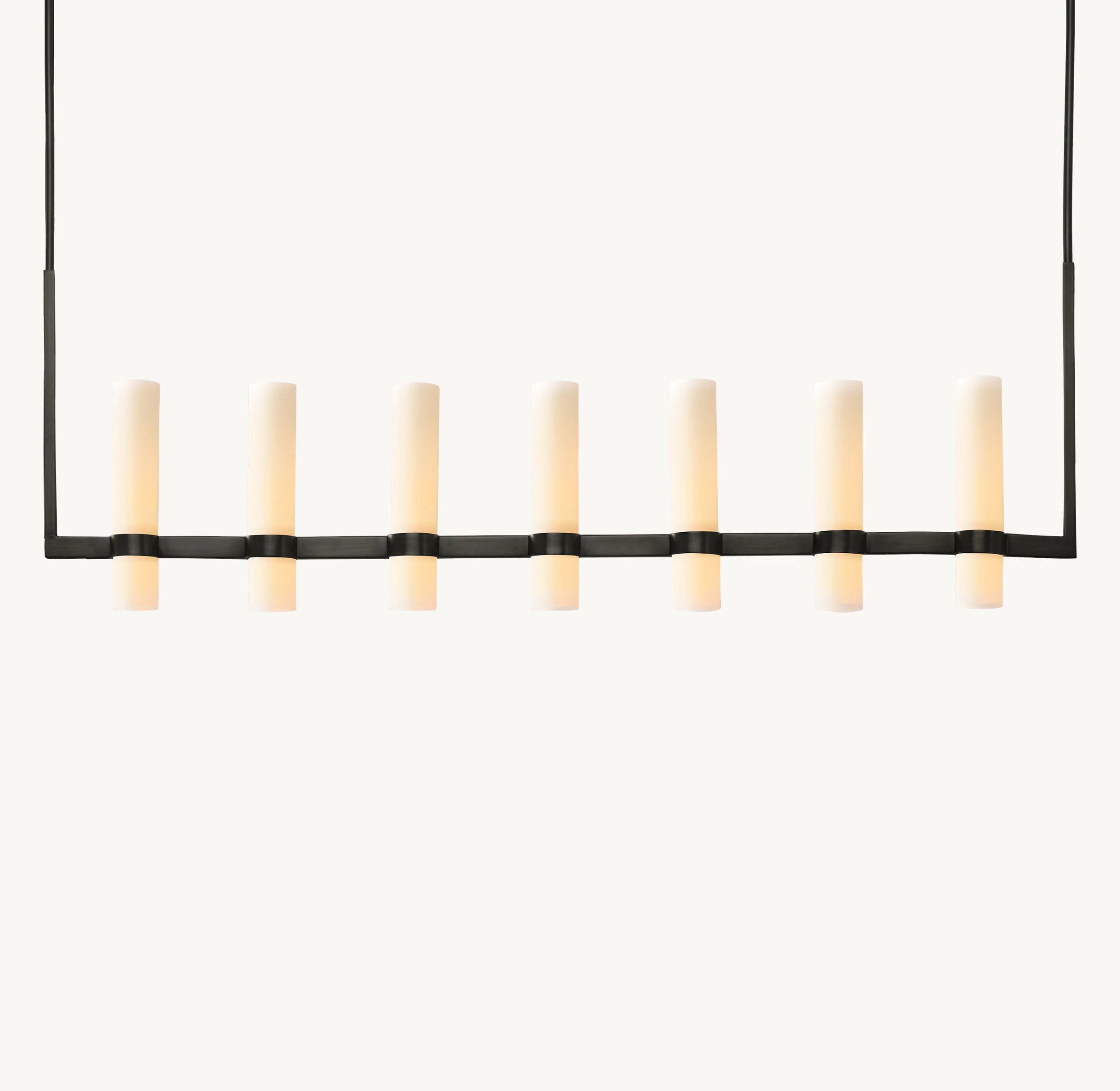 WOMO Cylindrical Milk Glass Linear Chandelier - Ravelle
