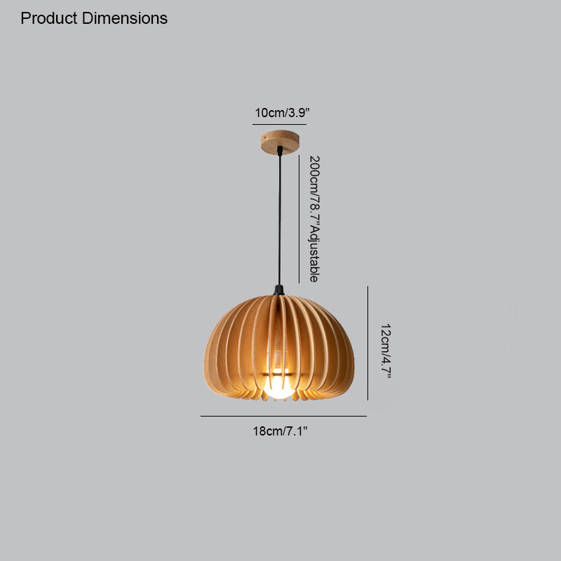 WOMO Pumpkin Wood Pendant Light-WM2105