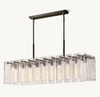 WOMO Textured Glass Rectangular Chandelier - Calamette