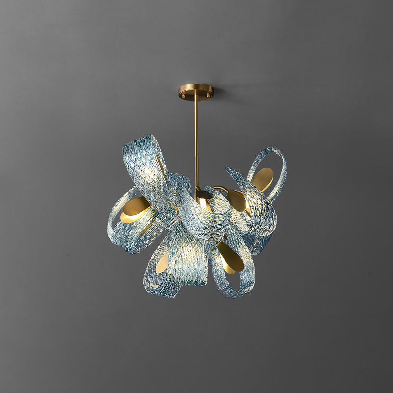 WOMO Peacock Blue Art Glass Chandelier-WM2213