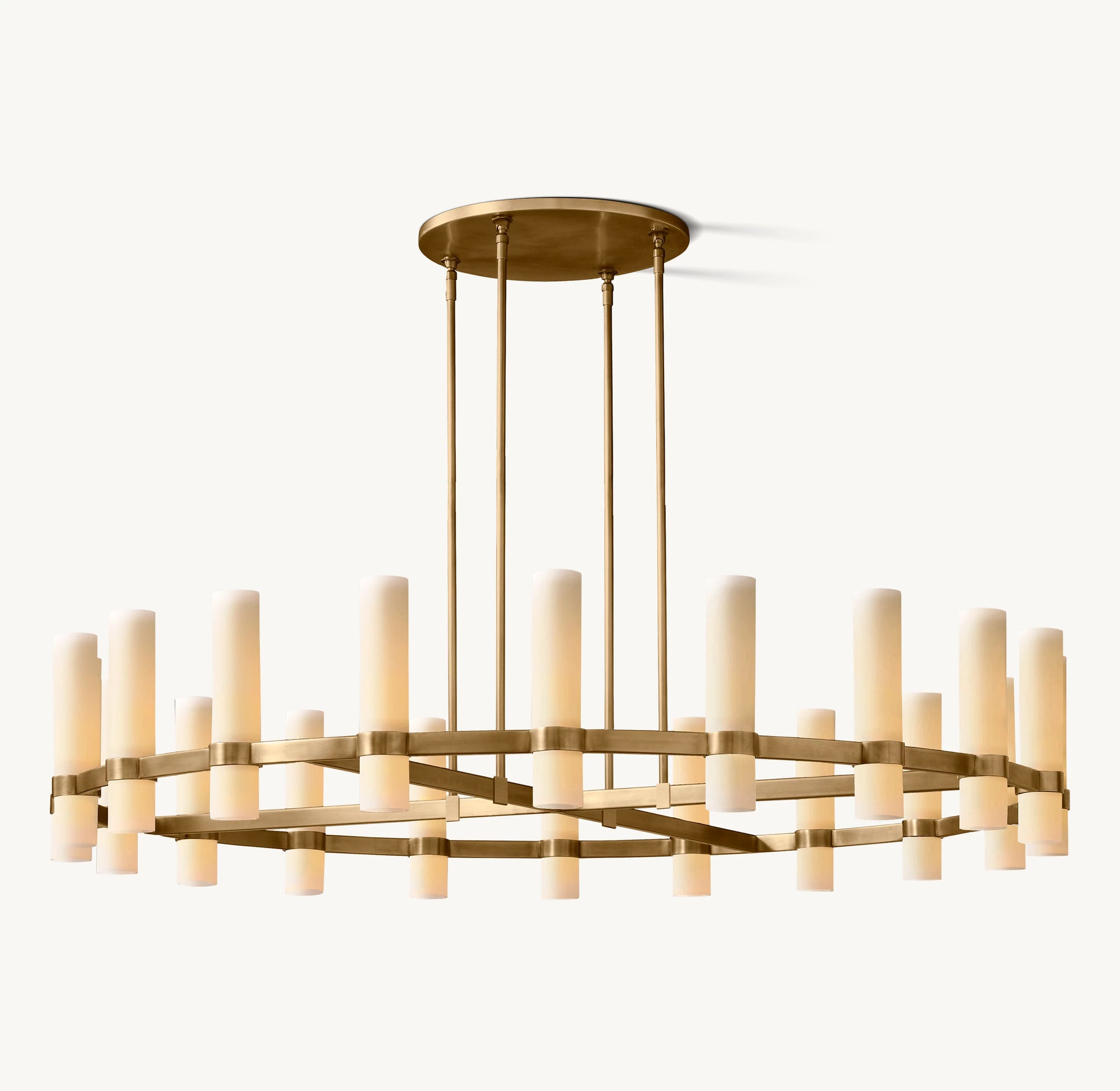 WOMO Cylindrical Milk Glass Round Chandelier - Ravelle