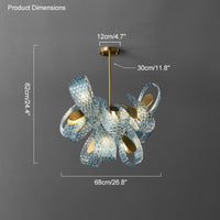 WOMO Peacock Blue Art Glass Chandelier-WM2213