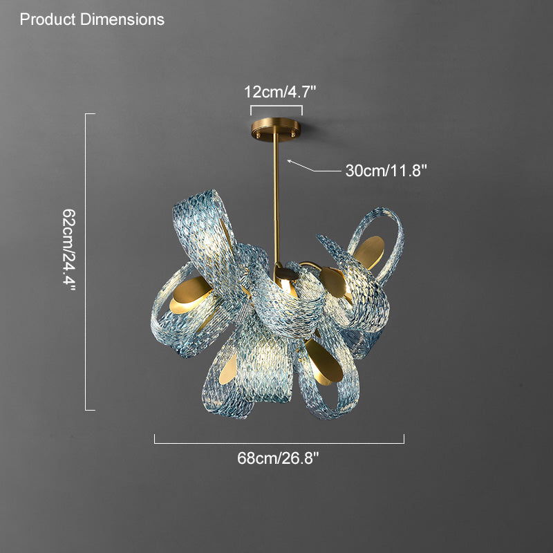 WOMO Peacock Blue Art Glass Chandelier-WM2213