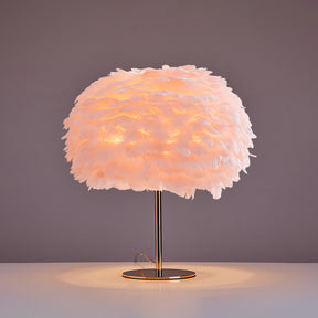 WOMO Pretty Round Feather Table Night Lamp-WM8038