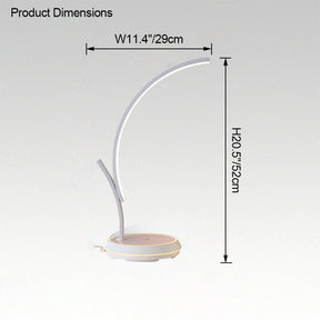 WOMO Dimmable Touch Arc Desk Lamp with Wireless Charger-WM8041