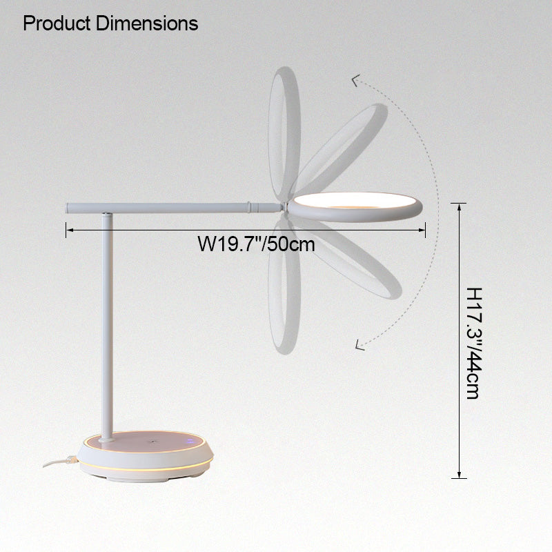 WOMO Dimmable Touch Round Desk Lamp with Wireless Charger-WM8042