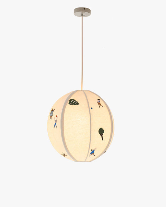 WOMO Fabric Globe Pendant Light-WM2945