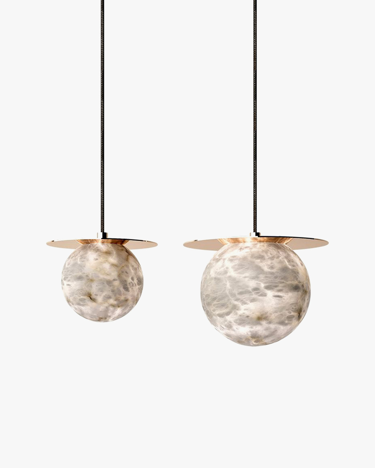 WOMO Alabaster Globe Disc Pendant Light-WM2921