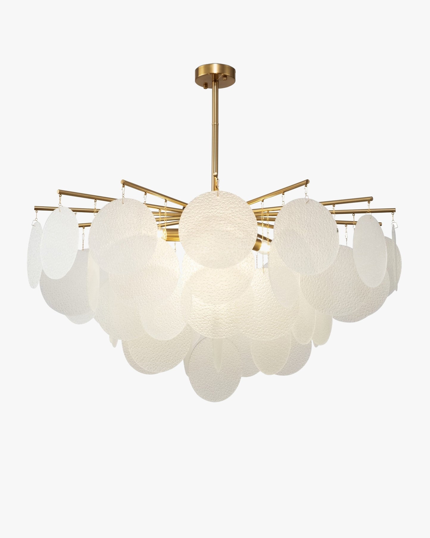 WOMO Tiered Textured Glass Cloud Chandelier-WM2005