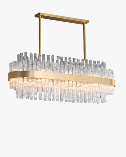 WOMO Gold Rectangular Crystal Chandelier-WM2548