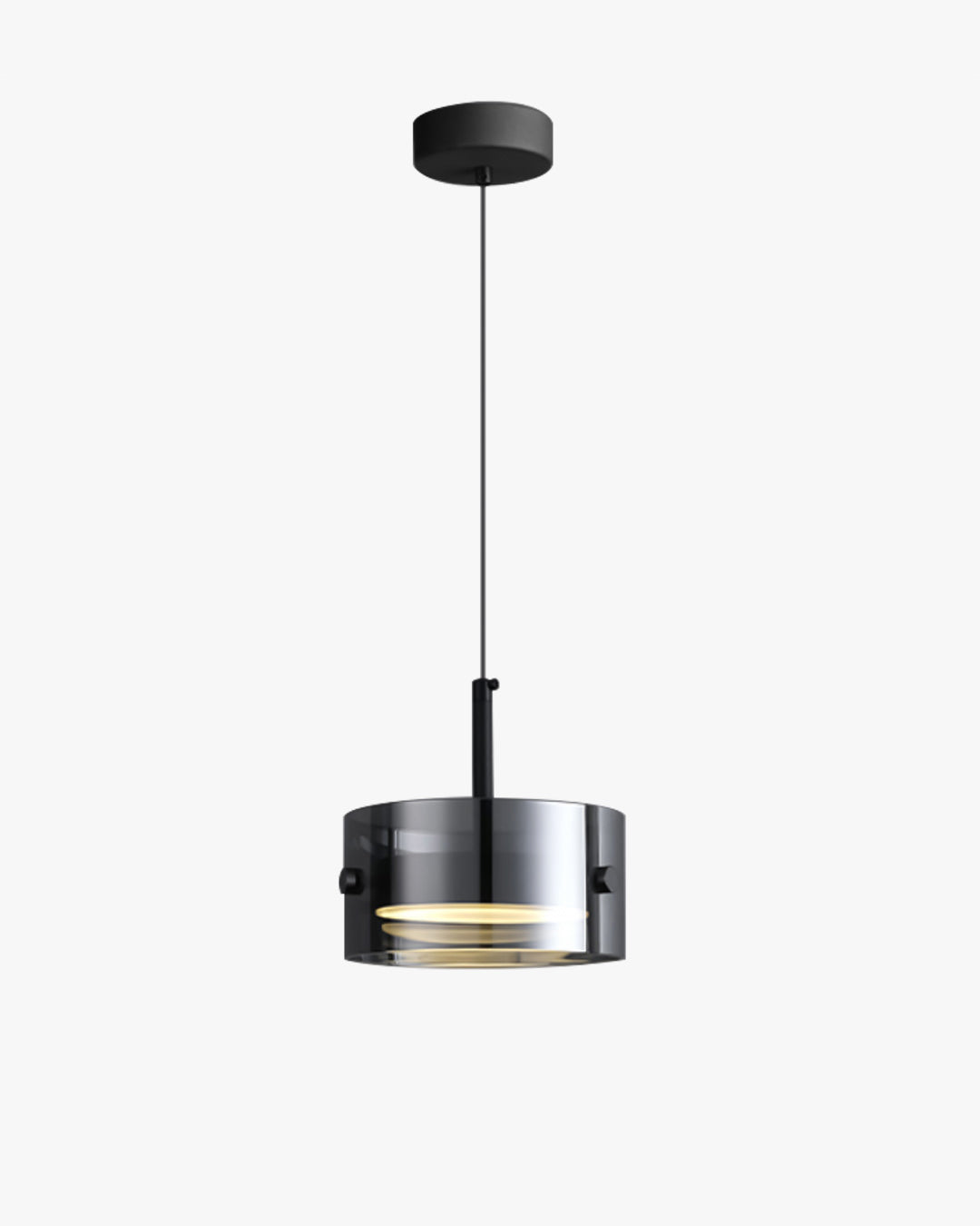 WOMO Black Glass Drum Pendant Light-WM2592