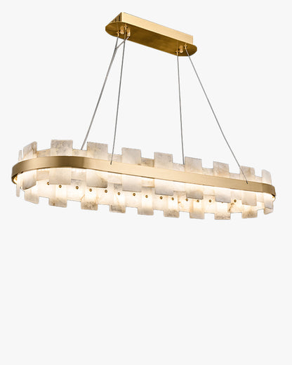 WOMO Gold Alabaster Round Chandelier-WM2394