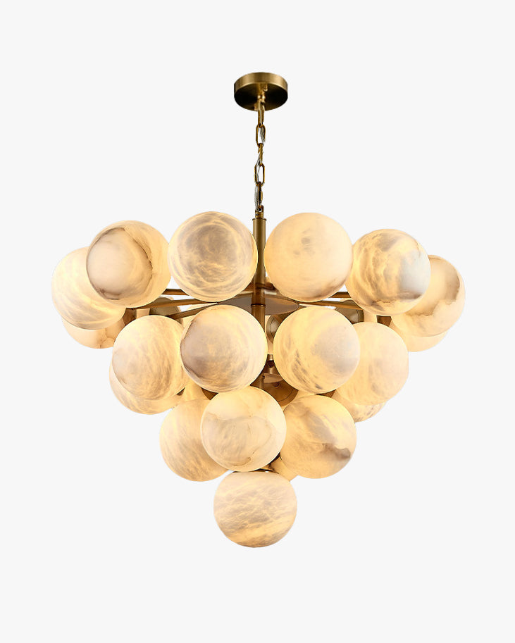 WOMO Tiered Alabaster Globe Chandelier-WM2867