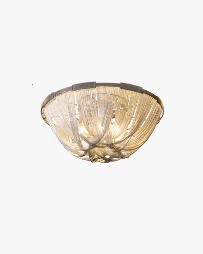 WOMO Bowl Fringe Flush Mount Ceiling Light-WM1137