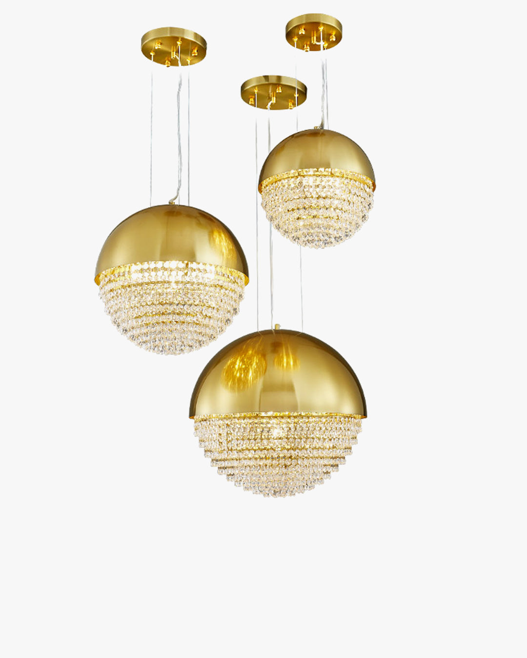 WOMO Gold Globe Crystal Pendant Light-WM2632