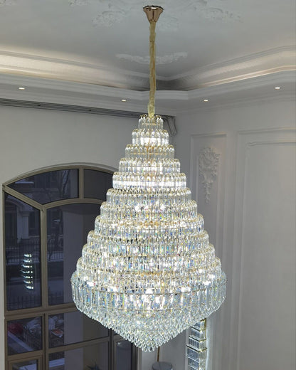 WOMO Tiered taper Crystal Foyer Chandelier-WM2384