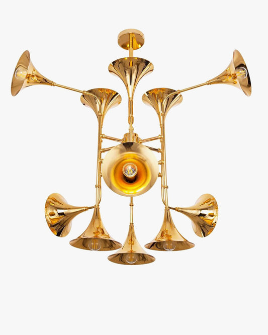 WOMO Gold Trumpet Art Deco Chandelier-WM2614