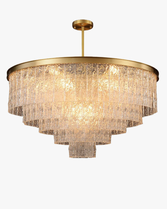 WOMO Gold Tiered Glass Chandelier-WM2601