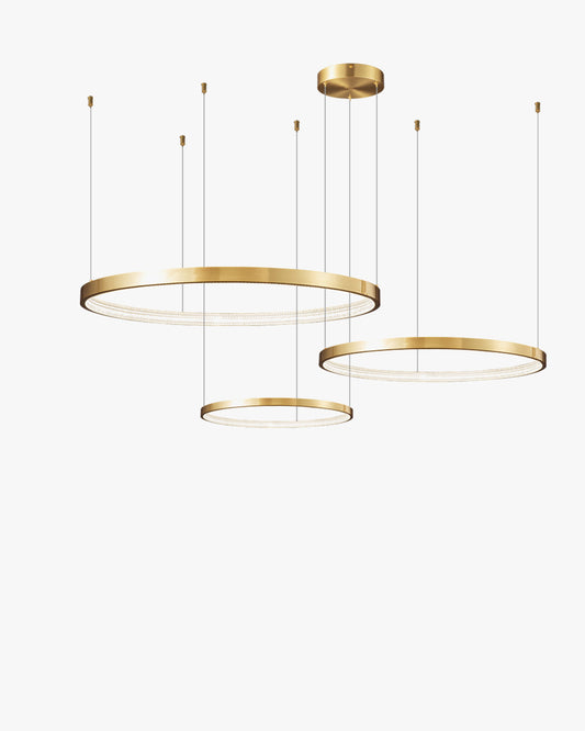 WOMO Tiered Circular Led Brass Chandelier-WM2345