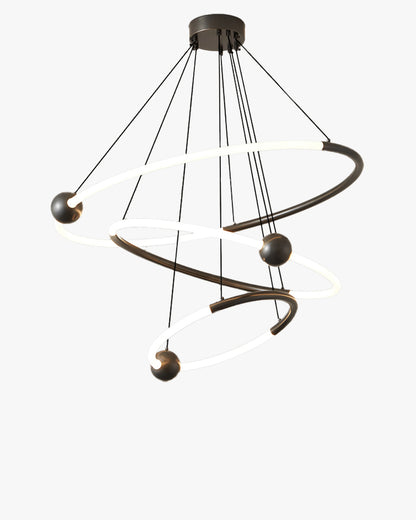 WOMO Tiered Circular Led Brass Chandelier-WM2342