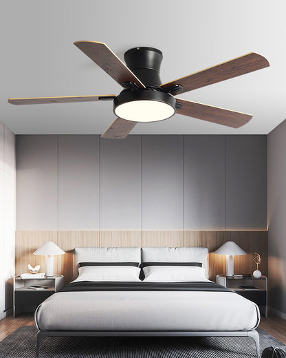 WOMO Low Profile Wood Ceiling Fan Lamp-WM5014