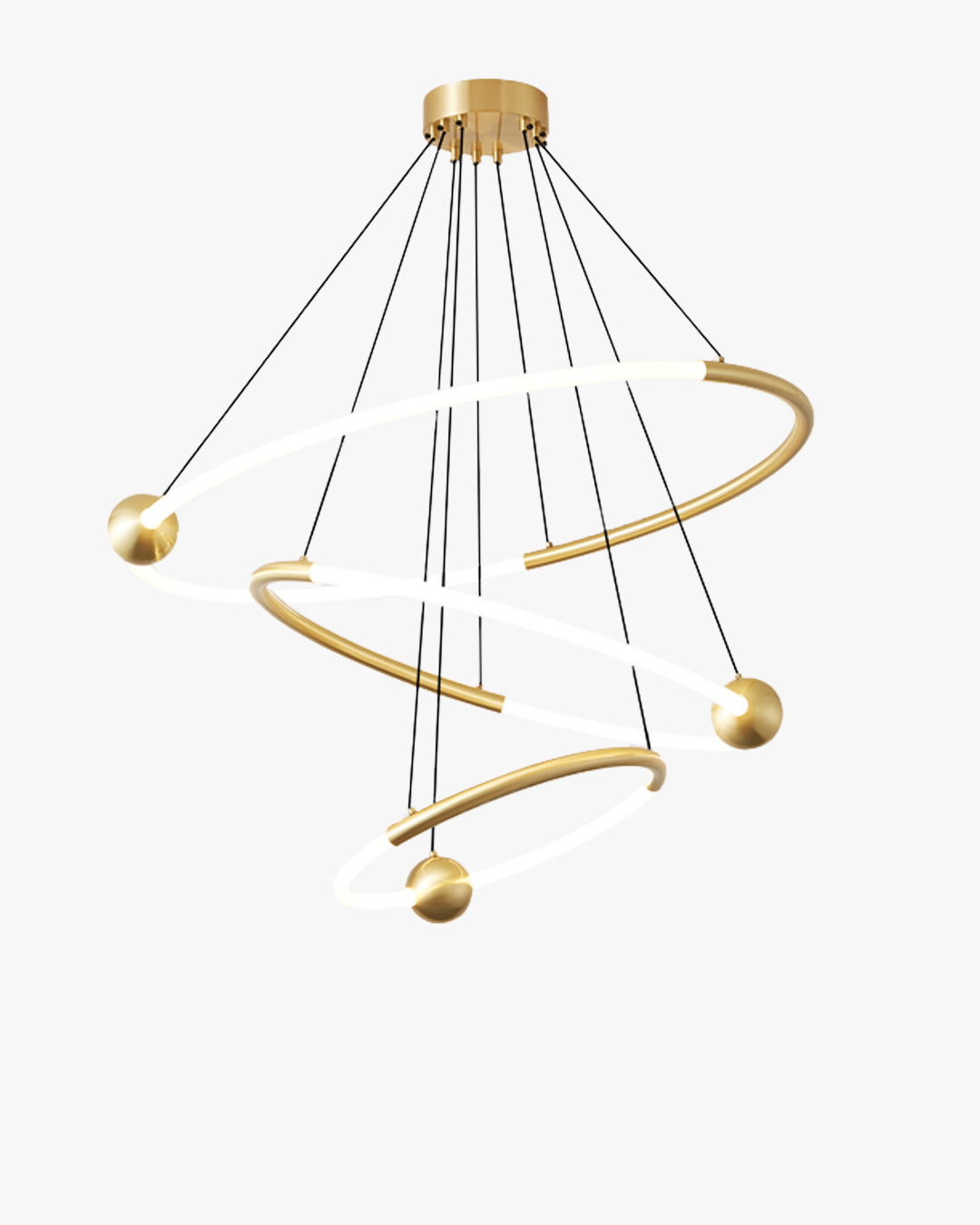 WOMO Tiered Circular Led Brass Chandelier-WM2342