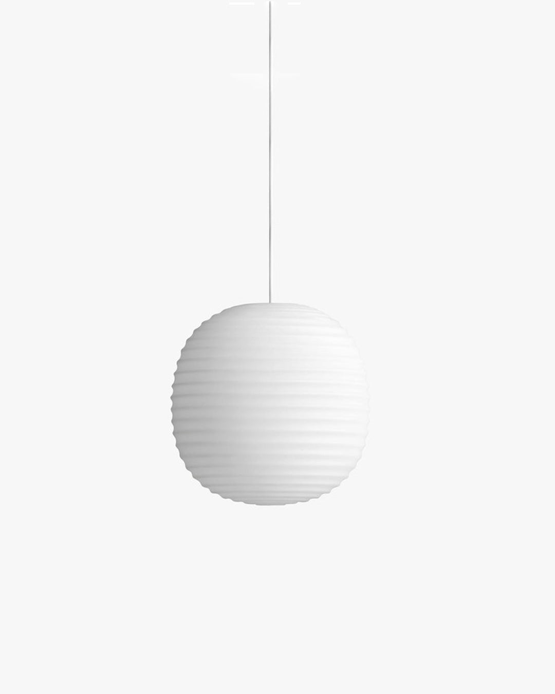 WOMO Lantern Ribbed Milk Glass Pendant Light-WM2676