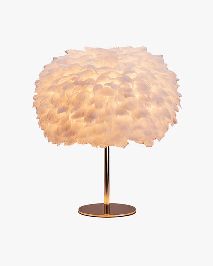 WOMO Pretty Round Feather Table Night Lamp-WM8038