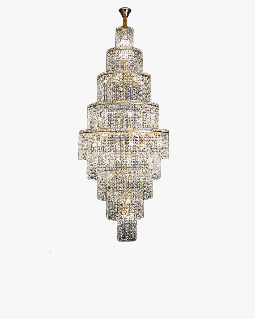 WOMO Tiered Crystal Foyer Chandelier-WM2386