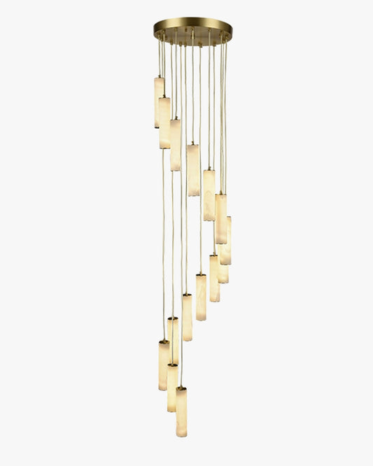 WOMO Cascading Cylinder Alabaster Chandelier-WM2827