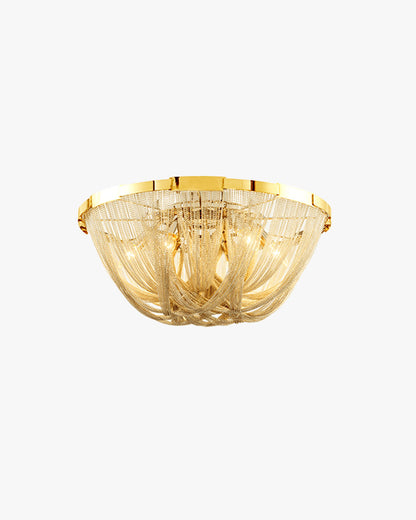 WOMO Bowl Fringe Flush Mount Ceiling Light-WM1137