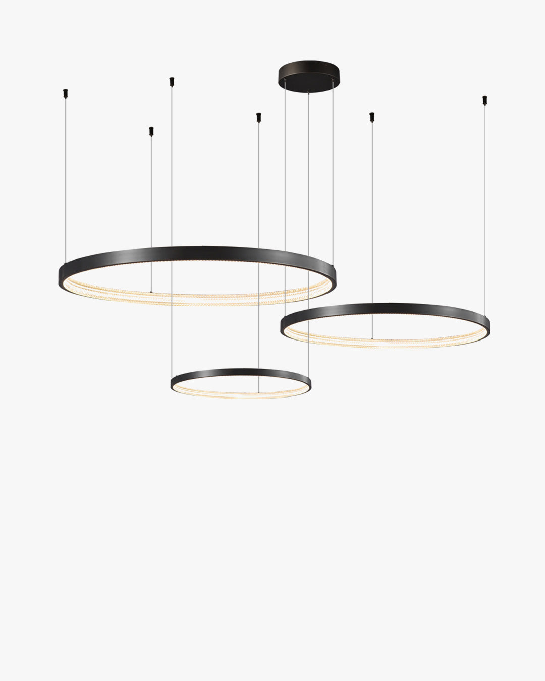 WOMO Tiered Circular Led Brass Chandelier-WM2345