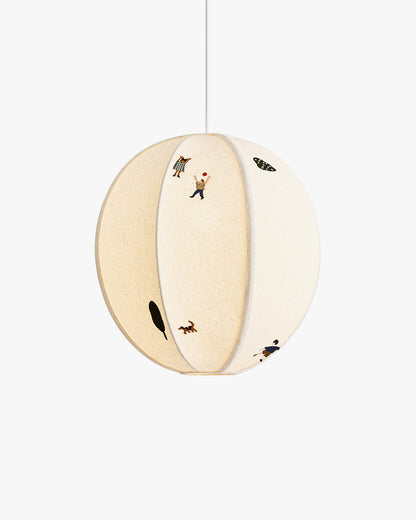 WOMO Fabric Globe Pendant Light-WM2945