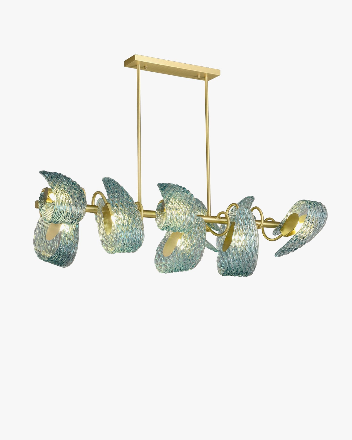 WOMO Peacock Art Glass Linear Chandelier-WM2213c