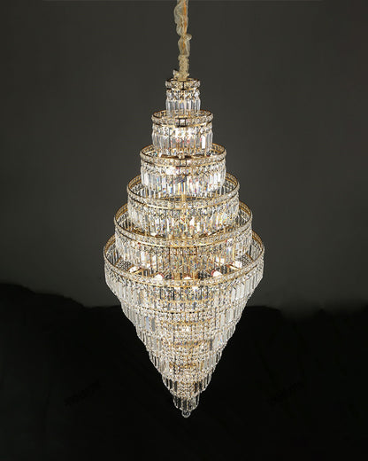 WOMO Large Tiered Crystal Chandelier-WM2389