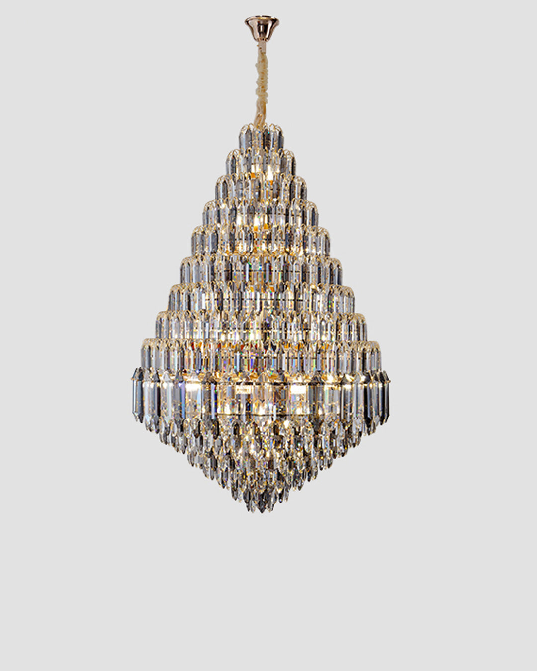 WOMO Tiered taper Crystal Foyer Chandelier-WM2384