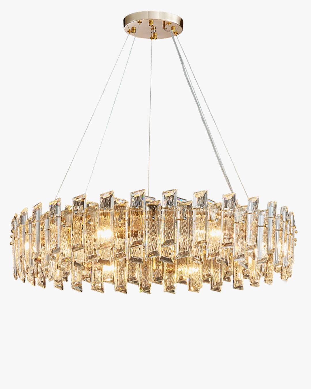 WOMO Gold Crystal Round Chandelier-WM2397