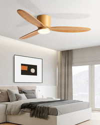 WOMO Wood Low Profile Ceiling Fan Lamp - WM5259