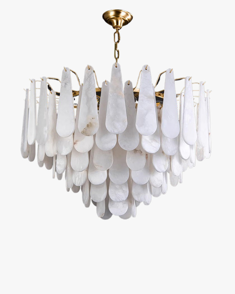 WOMO Tiered Raindrop Alabaster Chandelier-WM2395