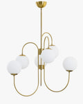 WOMO Gold Glass Globe Arm Chandelier-WM2625