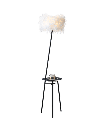 WOMO Dimmable Feather Tripod Floor Lamp with Tray-WM7058