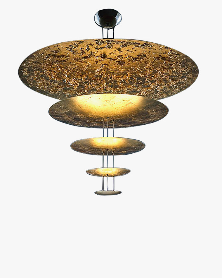 WOMO Gold Tiered Discs Chandelier-WM2475