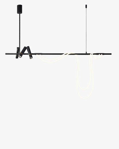 WOMO Eclectic Black Linear Led Chandelier-WM2287