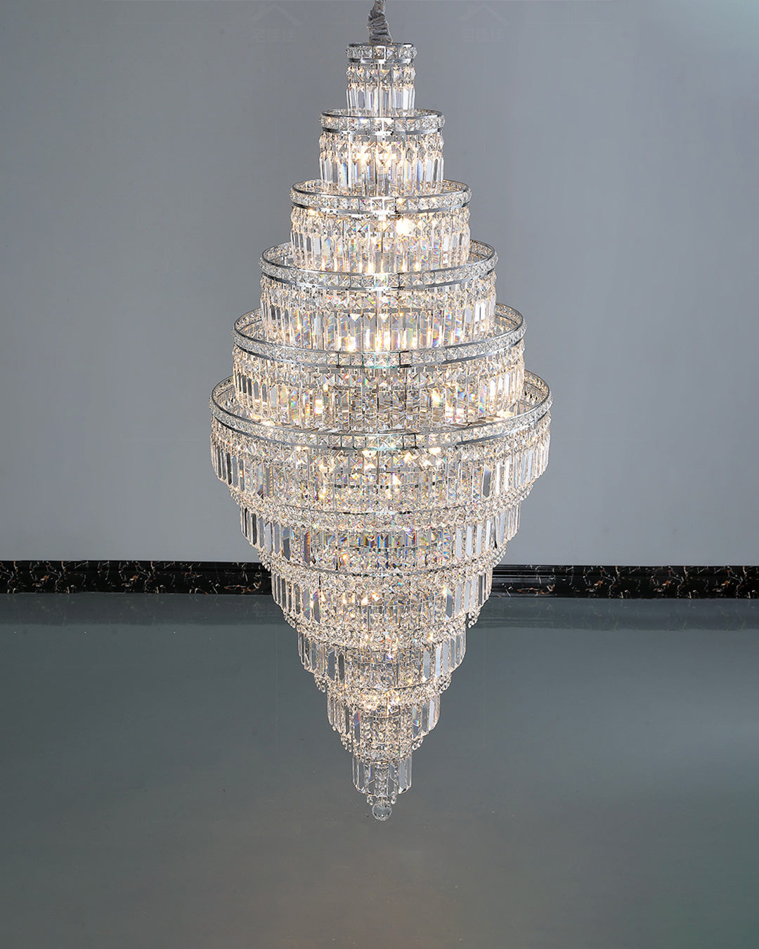 WOMO Large Tiered Crystal Chandelier-WM2389