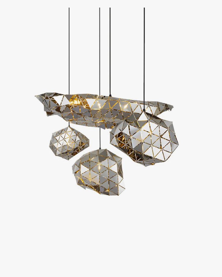 WOMO Geometric Chrome Pendant Light-WM2396