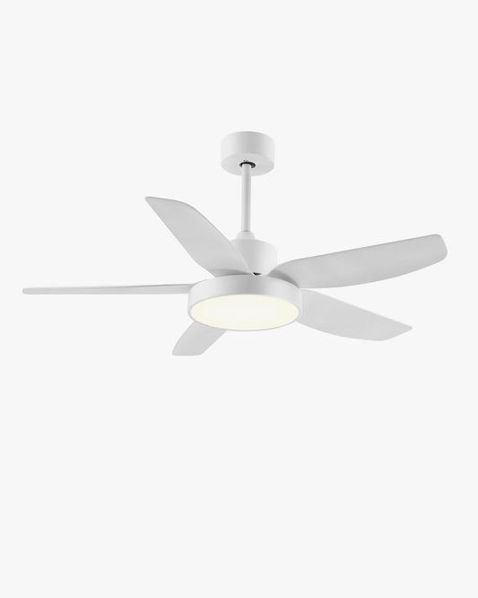 WOMO 5 Blade White Ceiling Fan Lamp-WM5083