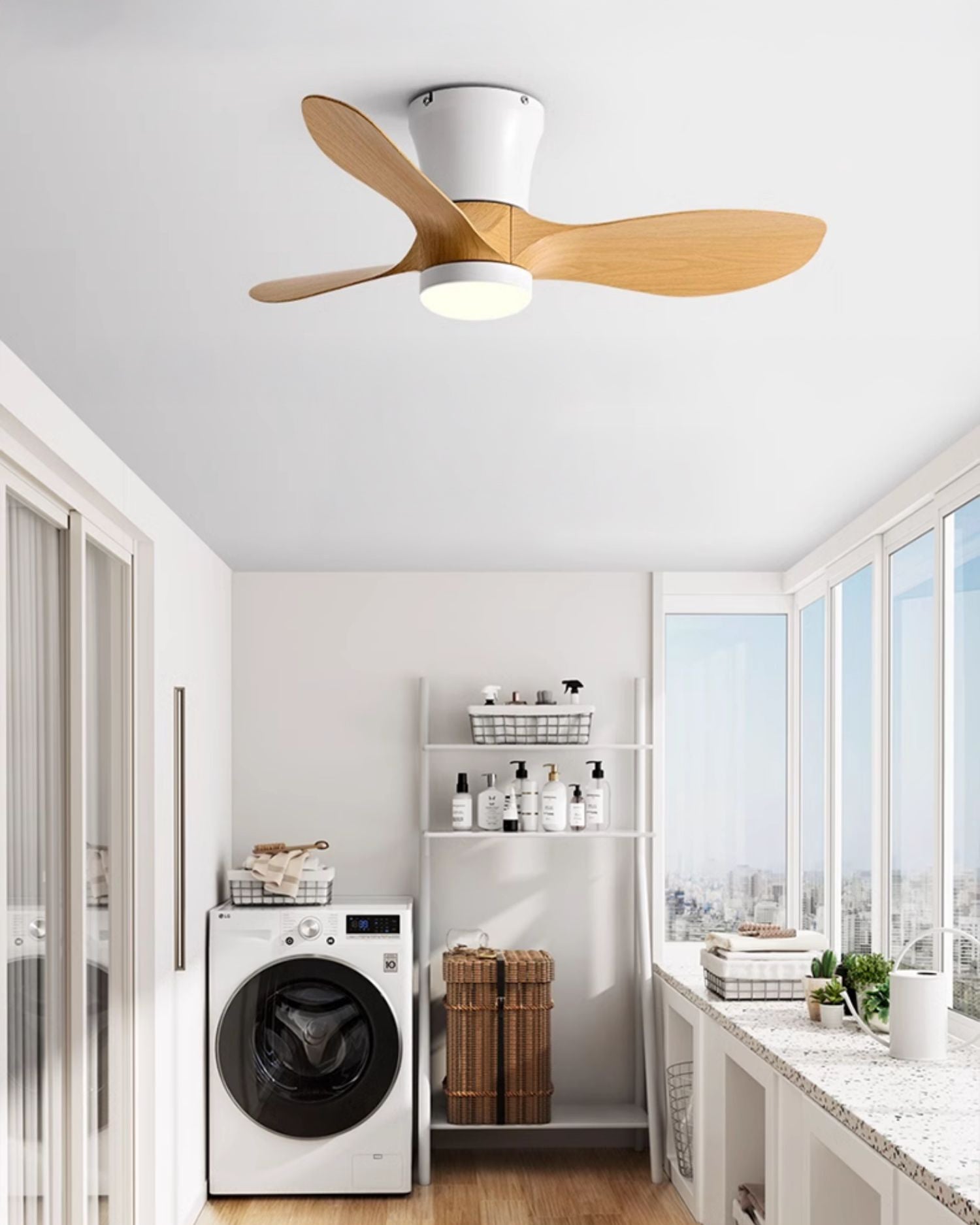 WOMO 3 Blade Small Ceiling Fan Lamp-WM5218